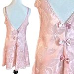 Vintage 70s Undercover Wear Pink Chemise Slip Dress Size Medium Bows Coquette Photo 1