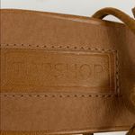 Topshop Suede Lace Wrap Gold Block Heel Sandal Photo 8