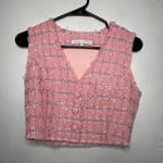 English Factory  Womens Pink Cropped Tweed Vest Size XS Photo 0