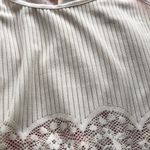 easel  Anthropologie ivory ribbed knit crochet floral lace slip mini dress small Photo 7