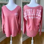 Exist Heather Pink Virginia Beach V Neck Long Sleeve Tee Shirt Size Large Photo 1