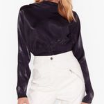Nasty Gal NWT  High Neck Shimmer Blouse  Photo 0