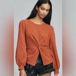 Pilcro  Anthropologie Twist Front Sweatshirt Rust Copper NWT Size Medium Photo 4