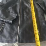 a.n.a faux leather fitted black moto jacket biker zip up size Large lined sexy Photo 10