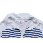 Ella Moss  Anthropologie Button up Blouse Striped Blue White Medium Coastal Fall Photo 3