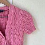 Ralph Lauren  Short Sleeve Cardigan in Ribbon Pink Photo 3