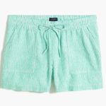 J.Crew Factory Women’s XS Linen Green Seersucker Pull-On Shorts Photo 0