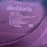 Sublime  Womens Size Medium Burgundy Purple Short Sleeve‎ Cotton Shirt Rock Sun Photo 3