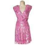 Ramy Brook NWT  Reina Ruched Metallic Jacquard Mini Dress Size 6 Photo 7