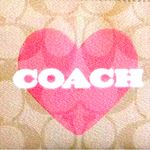 Coach NWOT Corner Zip Wristlet With Heart Print CP436 Light Khaki/Chalk/Pink Photo 1