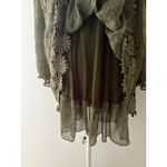 Pretty Angel Tunic Dress Size S Green Floral Lace Sheer Forest Fairy Whimsy Photo 3