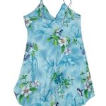 Victoria's Secret Vintage 90s Silk Blue Tropical Floral Slip Dress Size Small Photo 2
