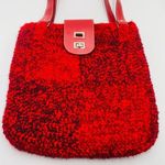 Vintage Red Sweater Bucket Style Shoulder Bag Photo 0