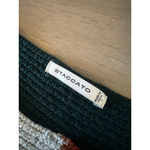 Staccato Women's Colorblock Crew Neck Sweater L Dark Green Light Grey Photo 1