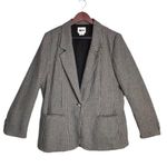 Leslie Fay Vintage Black & Cream Houndstooth Single-Breasted Blazer Jacket Photo 0