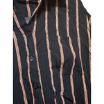 By Together Striped Button‎ Down Shirt  Collared Short Sleeve Top Photo 2