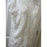 Bonmarche UK SZ 16 US SZ 12 Embroidered Flowers PETAL SLEEVES TOP BLOUSE White Photo 1
