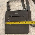 Baggallini Baggalini Shoulder Bag BNWOT color gray adjustable stripe lots of zippers Photo 4