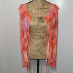 Sunset Color Mesh Top With Bell Like Sleeves Pink Size M Photo 4