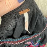 Free People  Black‎ Pink Embroidered Floral Off The Shoulder Top Photo 3