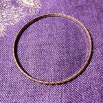 Gold Tone with Yellow Lacquer Vintage Vibe Bangle Bracelet Photo 5