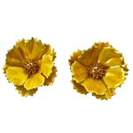 Vintage Yellow Enamel Flower Clip Photo 3