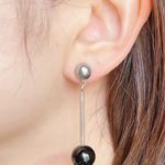 Handmade boho street simple unique dangle earrings🖤🤍 Photo 0