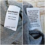 World Market Babydoll Dress Womens One Size Gray Short Sleeve Pockets Lagenlook Photo 10