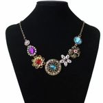 SheIn  Emory Rose Gold & Rhinestone Statement Necklace Photo 3