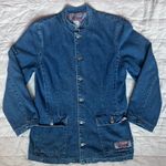 Vintage The Used Blue Denim Fitted Chore Coat Equestrian Horse Girl Photo 0