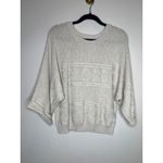 American Eagle Cream Oversized Sweater Size Large Light Weight Textured Roll Sleeve Photo 4