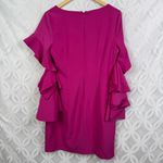 Badgley Mischka  Belle Pink Ruffle Bell Sleeves V-Neck‎ Cocktail Dress Size 10 Photo 13