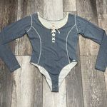Pepe Jeans Vintage Bodysuit Floral Blue Cream Corset and Lace Detail Size Large Photo 6