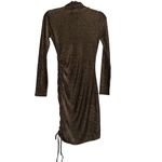n:philanthropy NWT  Demetra Long Sleeve Gold Black Metallic Midi Dress SMALL Photo 3
