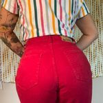 Red Vintage GITANO High waisted straight leg jeans (Vintage size 10/ US Size 6/ Waist 28”) Photo 2