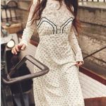 Free People  Dainty Western Prairie Sweet Hearts Midi Dress in Ivory Combo Large Photo 15