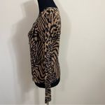 DKNY Mob wife Animal print Silk Cashmere Cardigan Sweater Photo 2