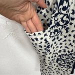 CAbi White Blue Paisley Print Belted Bathrobe Womens S Robe Lounge Modest Photo 9