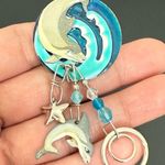 Rare LUNCH At The RITZ Blue Dolphin Dance Dangle Whimsical Earrings 17g. Photo 10