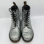 Dr. Martens  1460 Silver Crackle Metallic Combat Boots Y2K Punk Rave Festival Alt Photo 3