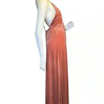 Lulus  whimsical romance pink velvet faux-wrap maxi dress slits size medium.#67 Photo 6