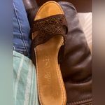 Toscanella Italian Wedge sandals Bright Strap Brown Made In Italy Size 39 Tan Photo 10