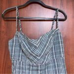 Urban Outfitters Isaac Plaid Romper Short Back Lace Up Grey Size Large Photo 3