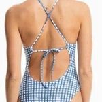 Southern Tide NWOT Gingham Lace Up One Piece Swimsuit Photo 1