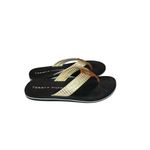 Tommy Hilfiger Flip Flops Cream/Gold Straps Women’s Size 6/6.5 Photo 2