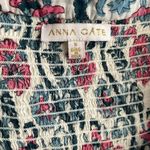 Anna Cate Harper Square Neck Puff Sleeve Dress Pink Blue Floral Size Small Photo 3