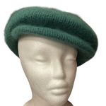 Vintage Italian Unbranded Unisex Dark Green Wool Blend Trendy Beret Hat OS Photo 0