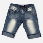 BOGO Vintage Y2K Angels Denim Bermuda Jean Shorts in Size 3 Blue Photo 0
