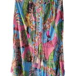 Rachel Roy  Multicolor Floral Maxi Skirt Smocked Waist Hi Low Tropical Sz XS Photo 0