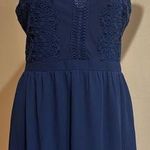 Francesca's Delicate Blue London Mesh Sheer & Detailed Lace Zipper In Back SZ L Photo 0